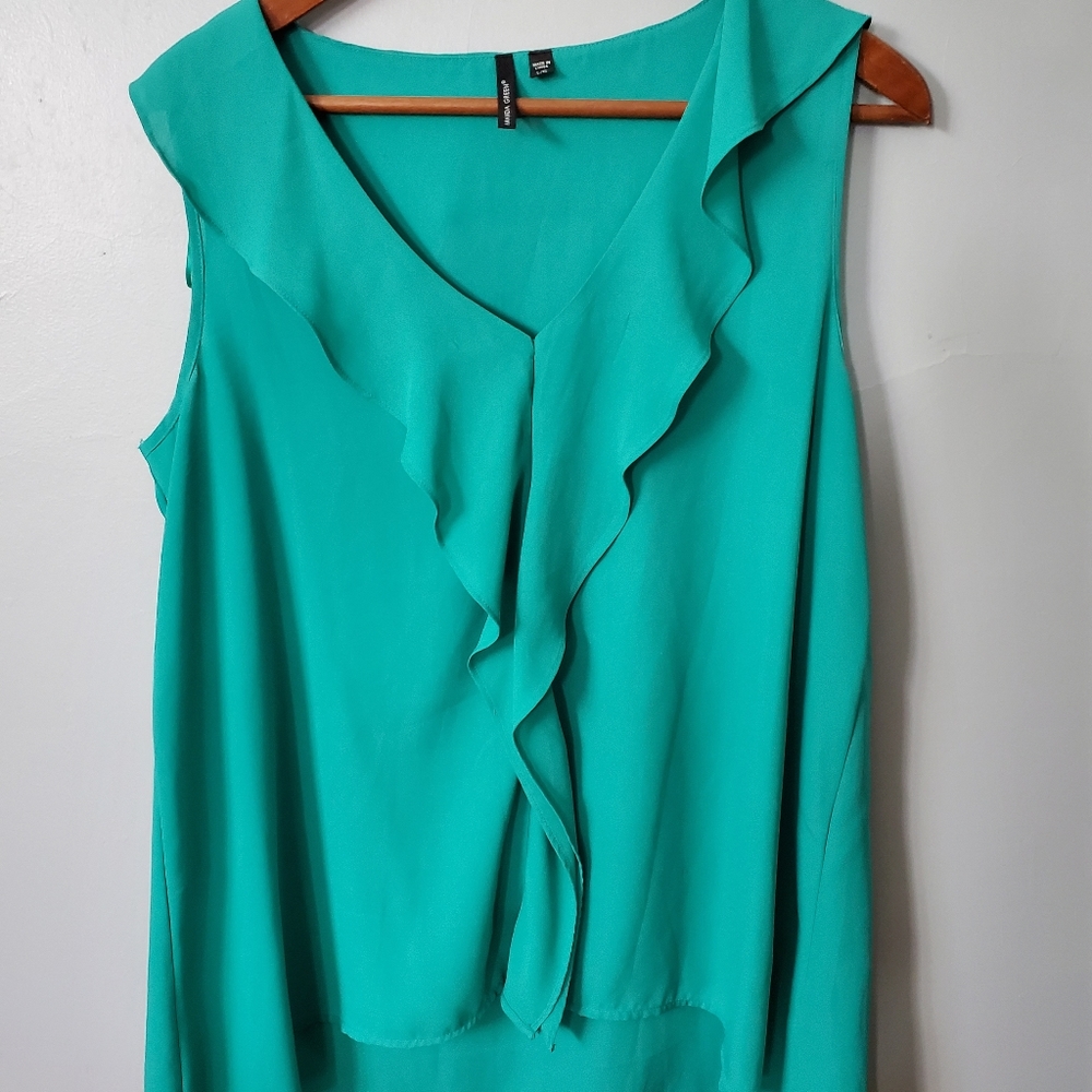 Amanda Green Ruffled Blouse size L